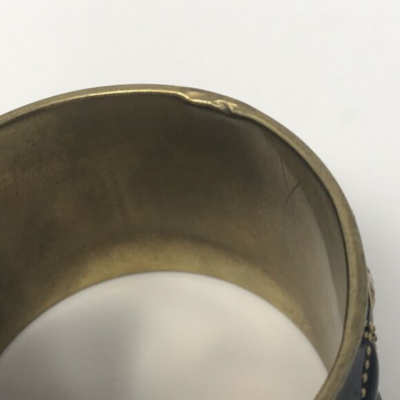 Y2K Artisan Fair Trade Women's Large Metal Floral Bracelet Cuff - Picture 6 of 6